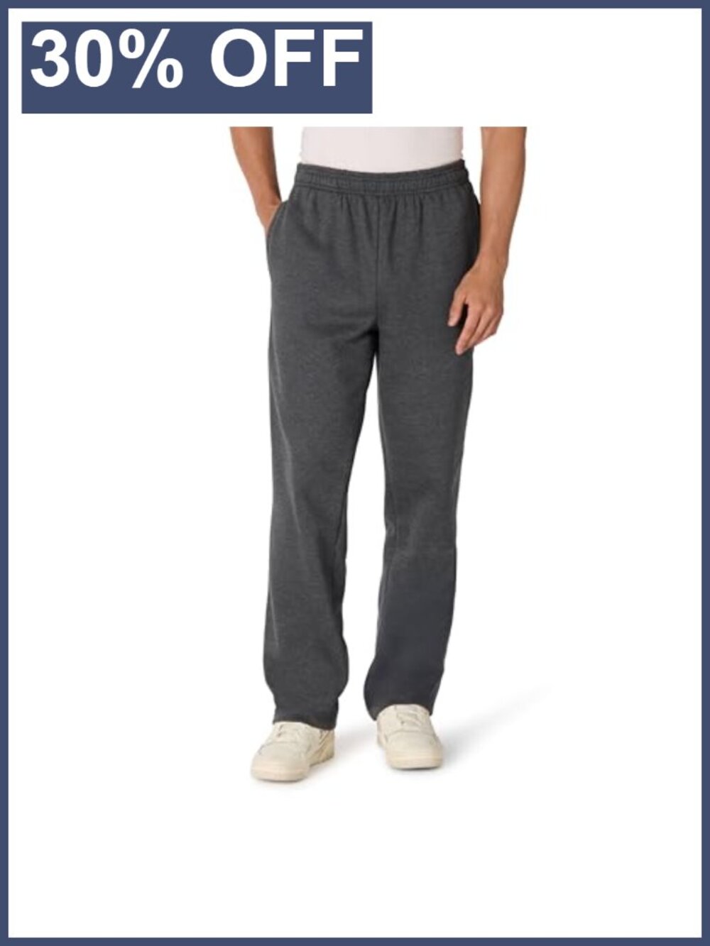 Men's Fleece Open Bottom Sweatpants Relaxed Straight Leg Lounge Activewear